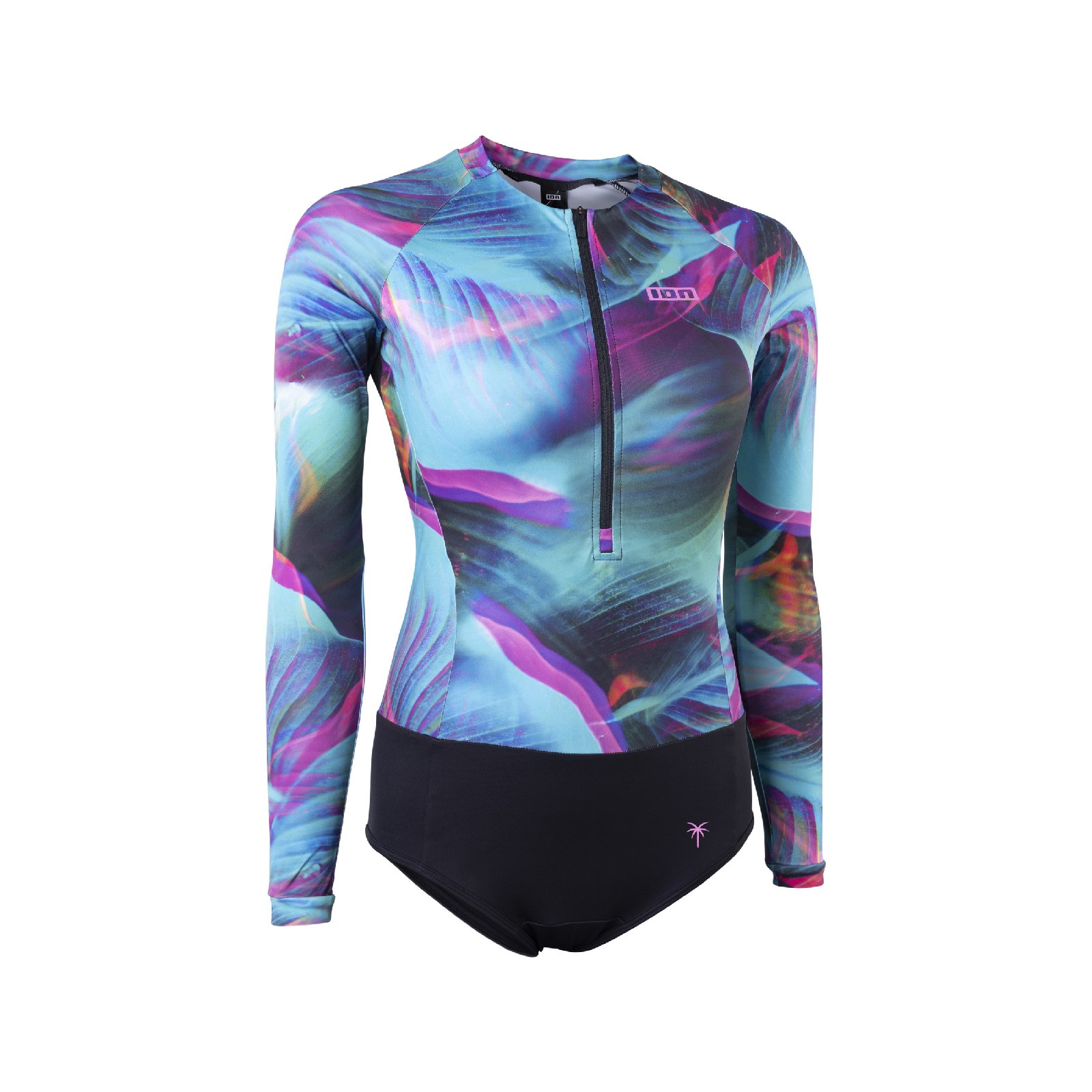 ION ��������� Swimsuit LS ���� ��� ��� (48243-4190) tropical-palm-glitch 25 (D 34/XS)-