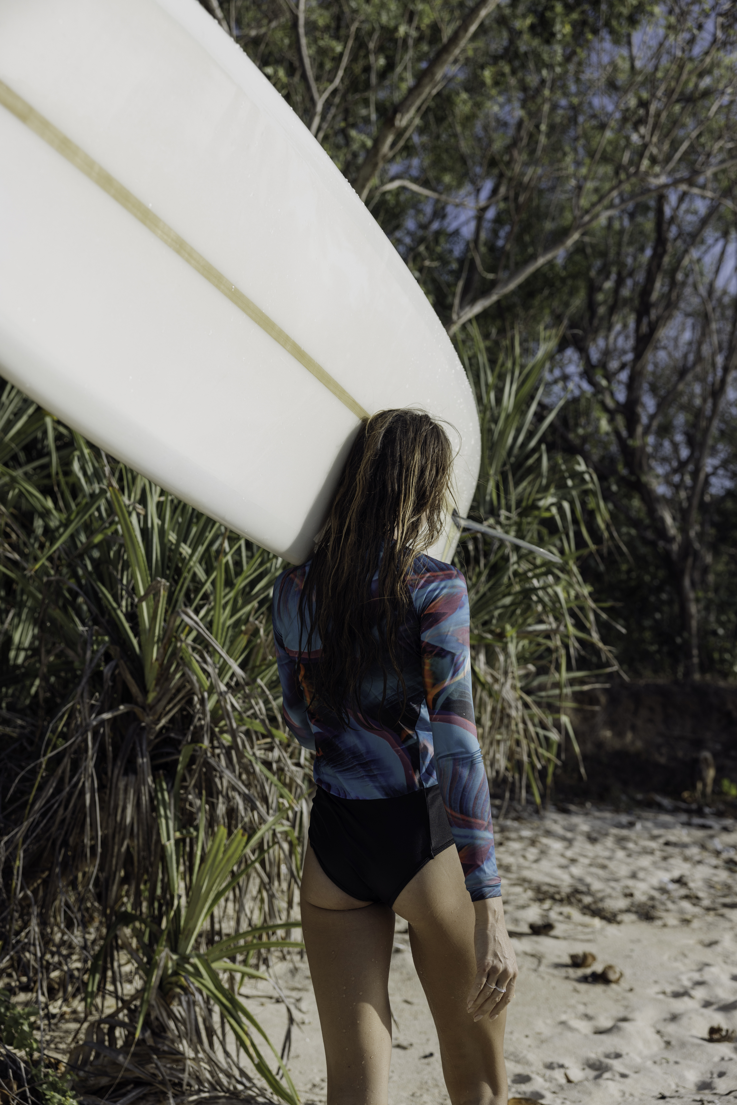 ION ��������� Swimsuit LS ���� ��� ��� (48243-4190) tropical-palm-glitch 25 (D 34/XS)-